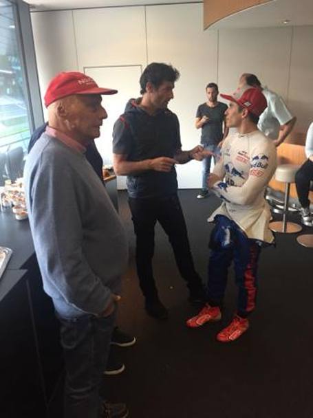 Marc Marquezcon Webber e Niki Lauda